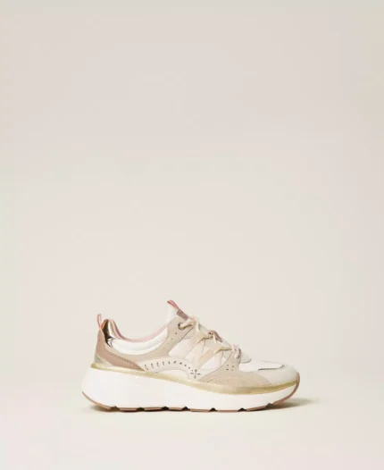 TWINSET Sneackers running in pelle e rete